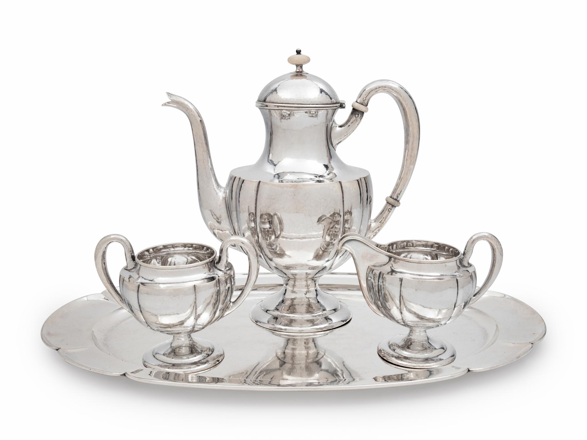 A Kalo Shop Silver Four-Piece Tea Service