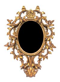 An Italian Giltwood Mirror, Height 19 1/2 x width 14 3/4 inches.