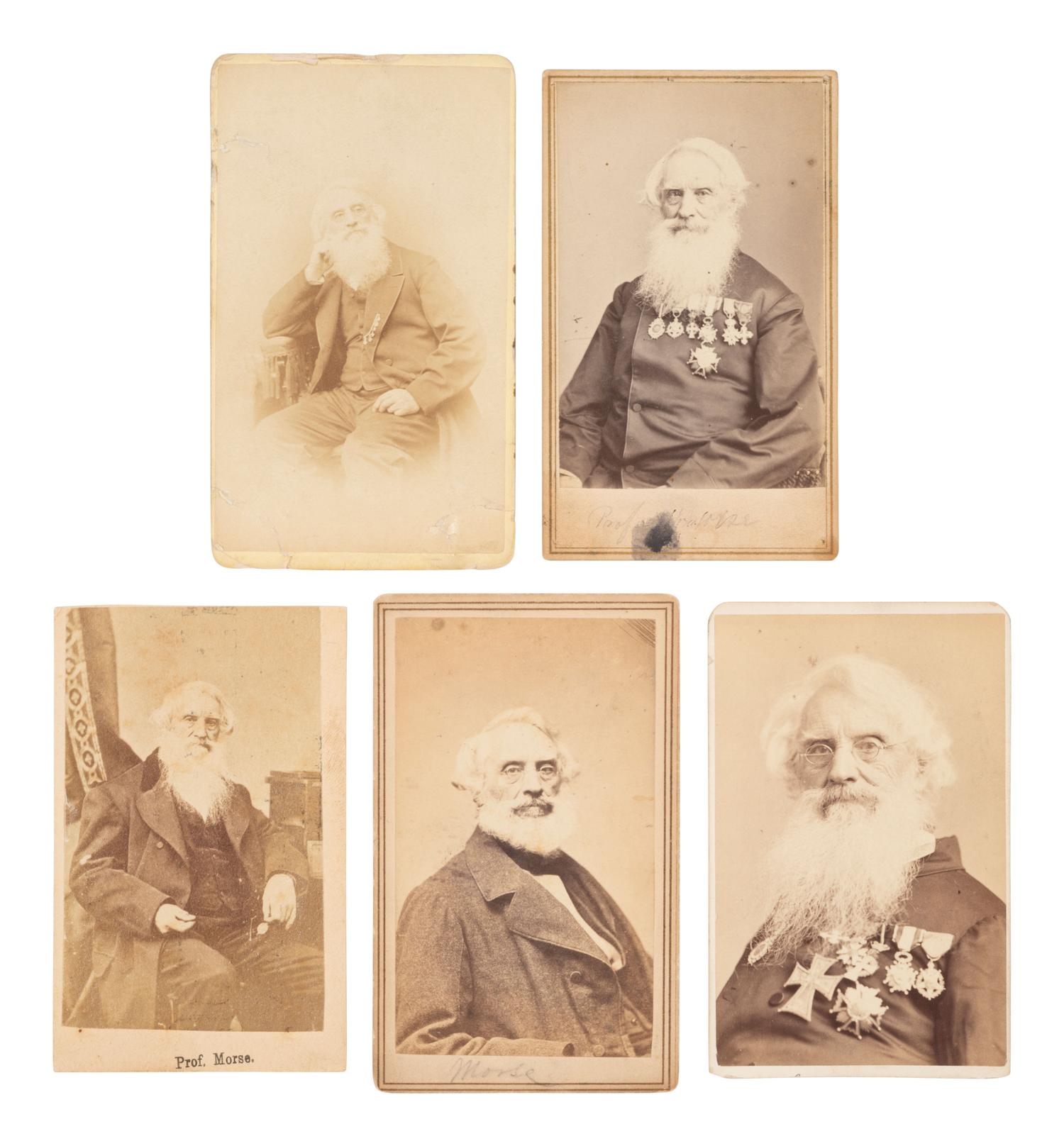 [SCIENCE & TECHNOLOGY]. 5 CDVs of Samuel F. B. MORSE (1791-1872), inventor of the telegraph system.