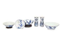 Six Chinese Blue and White Porcelain Wares