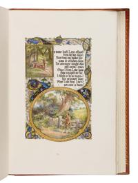 ALBERTO SANGORSKI While a Prisoner and Other Early English Poems , by James I, Geoffrey Chaucer, and Sir Walter Raleigh, in English, illuminated manuscript on paper [England, London, c. 1930]