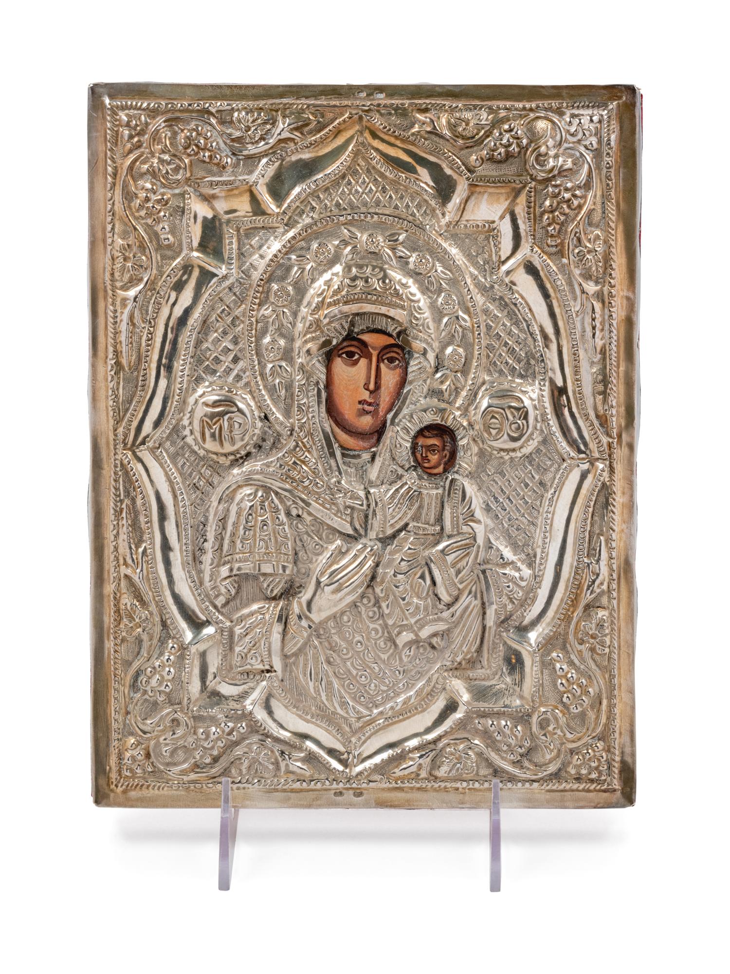An Eastern European Silver Oklad Icon