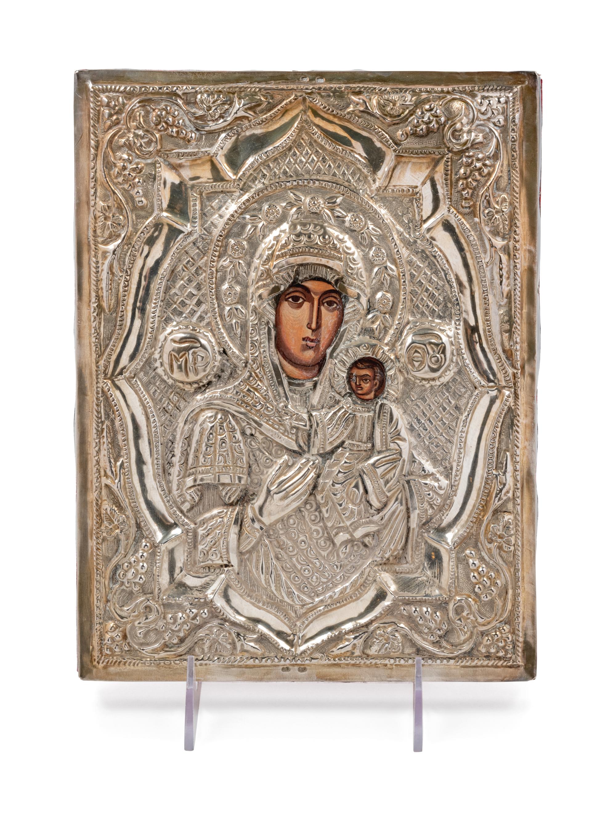 An Eastern European Silver Oklad Icon