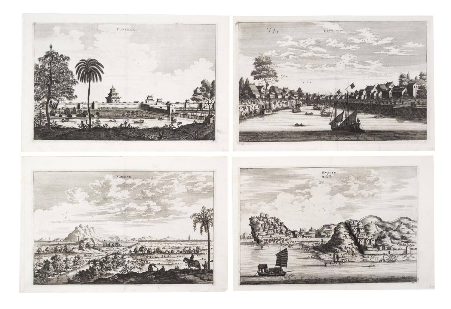 NIEUHOF, JOHAN. A group of 16 loose etchings from "Legatio Batavica ad magnum Tartariae... Amsterdam, 1688.