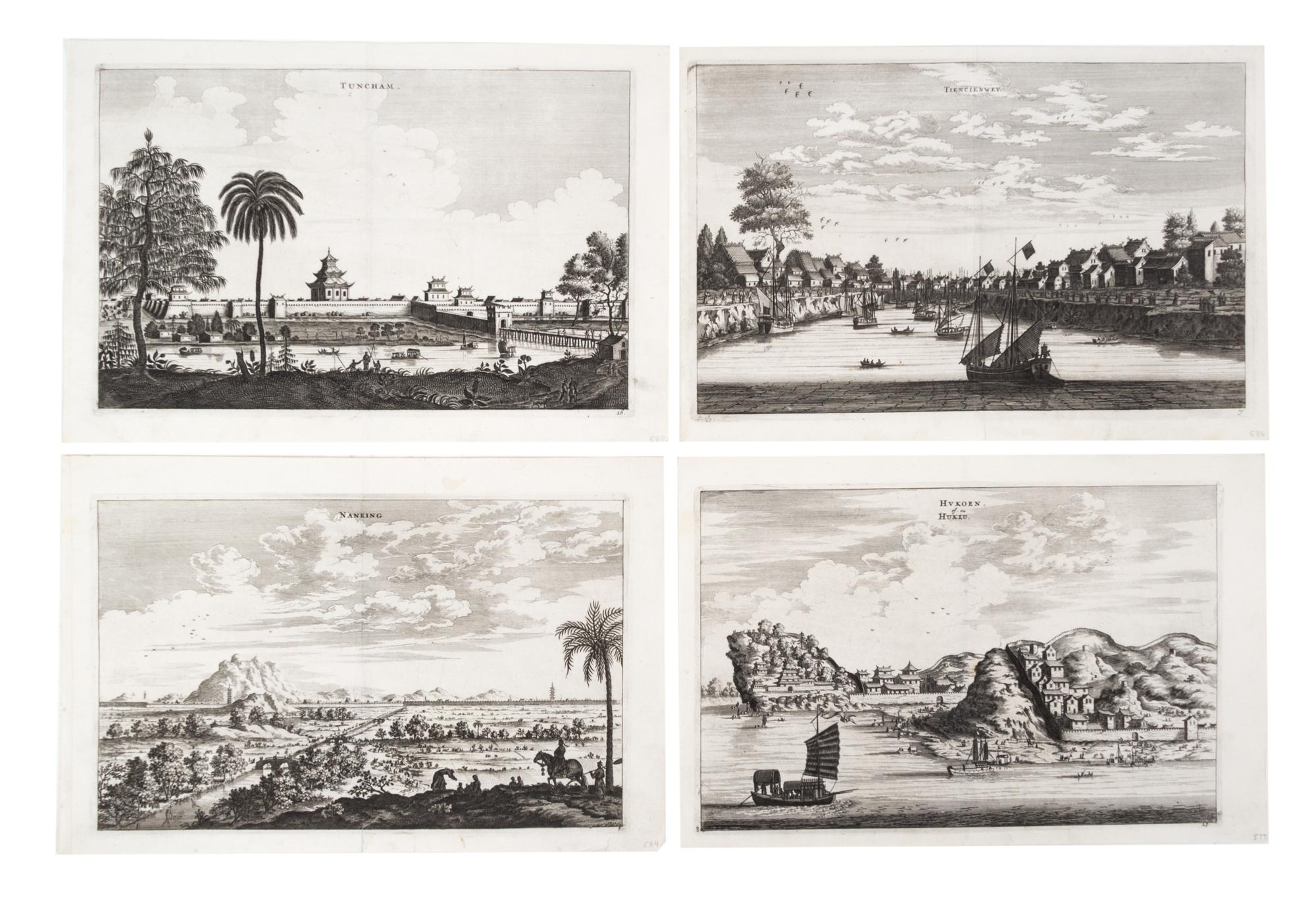 NIEUHOF, JOHAN. A group of 16 loose etchings from "Legatio Batavica ad magnum Tartariae... Amsterdam, 1688.