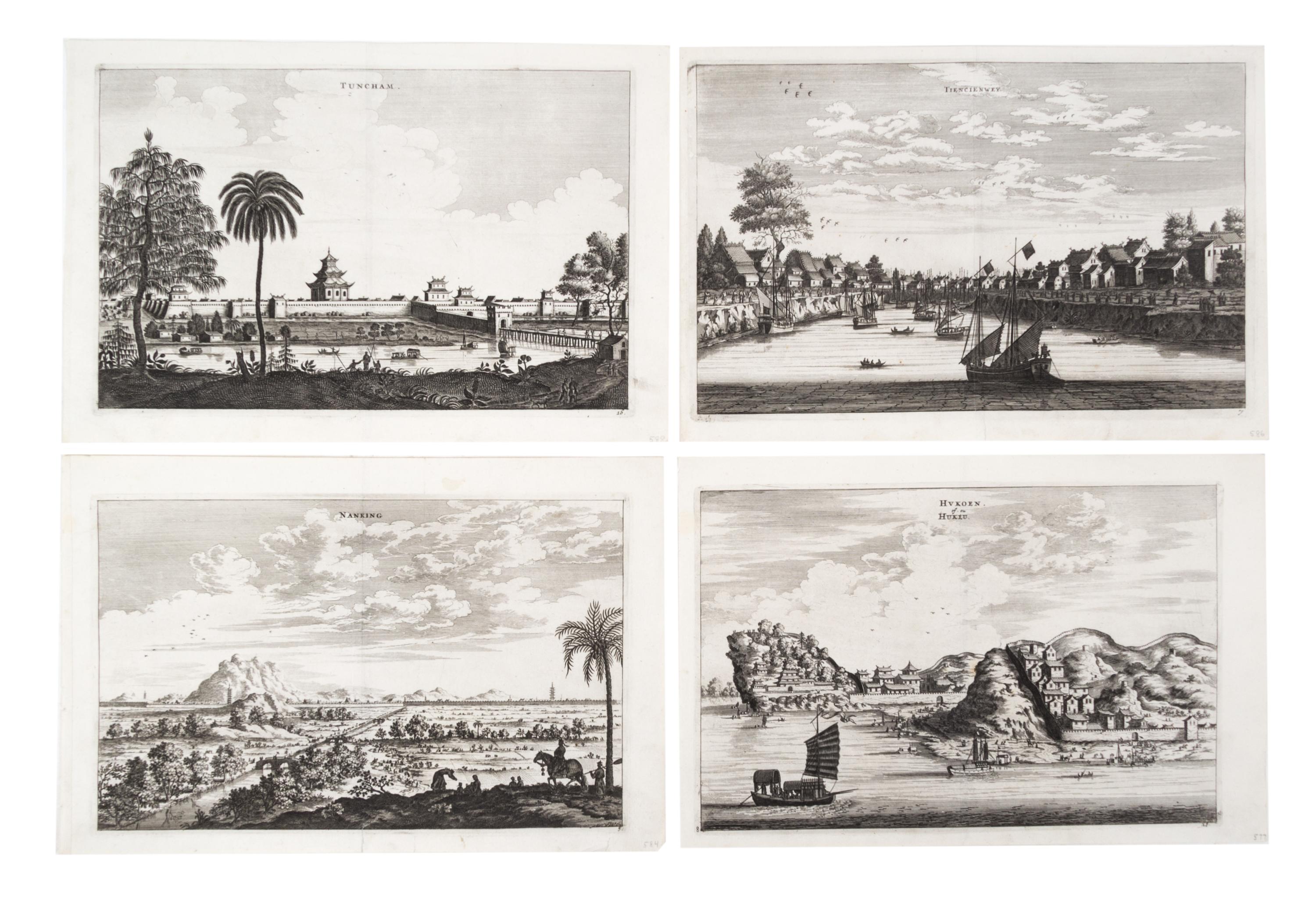 NIEUHOF, JOHAN. A group of 16 loose etchings from "Legatio Batavica ad magnum Tartariae... Amsterdam, 1688.