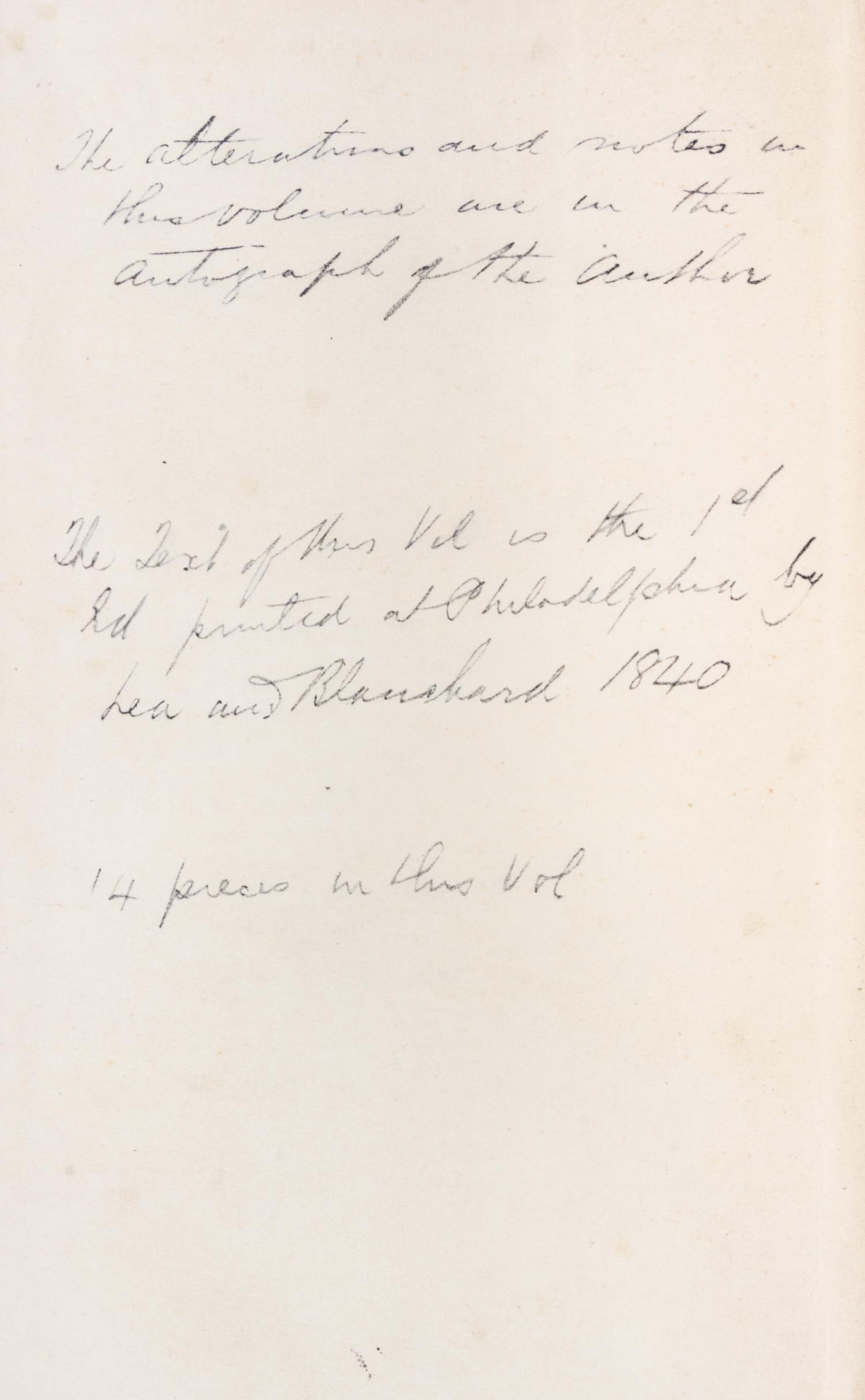 POE, EDGAR ALLAN. Phantasy-Pieces. [Paris, 1928]. Facsimile of author's own copy.