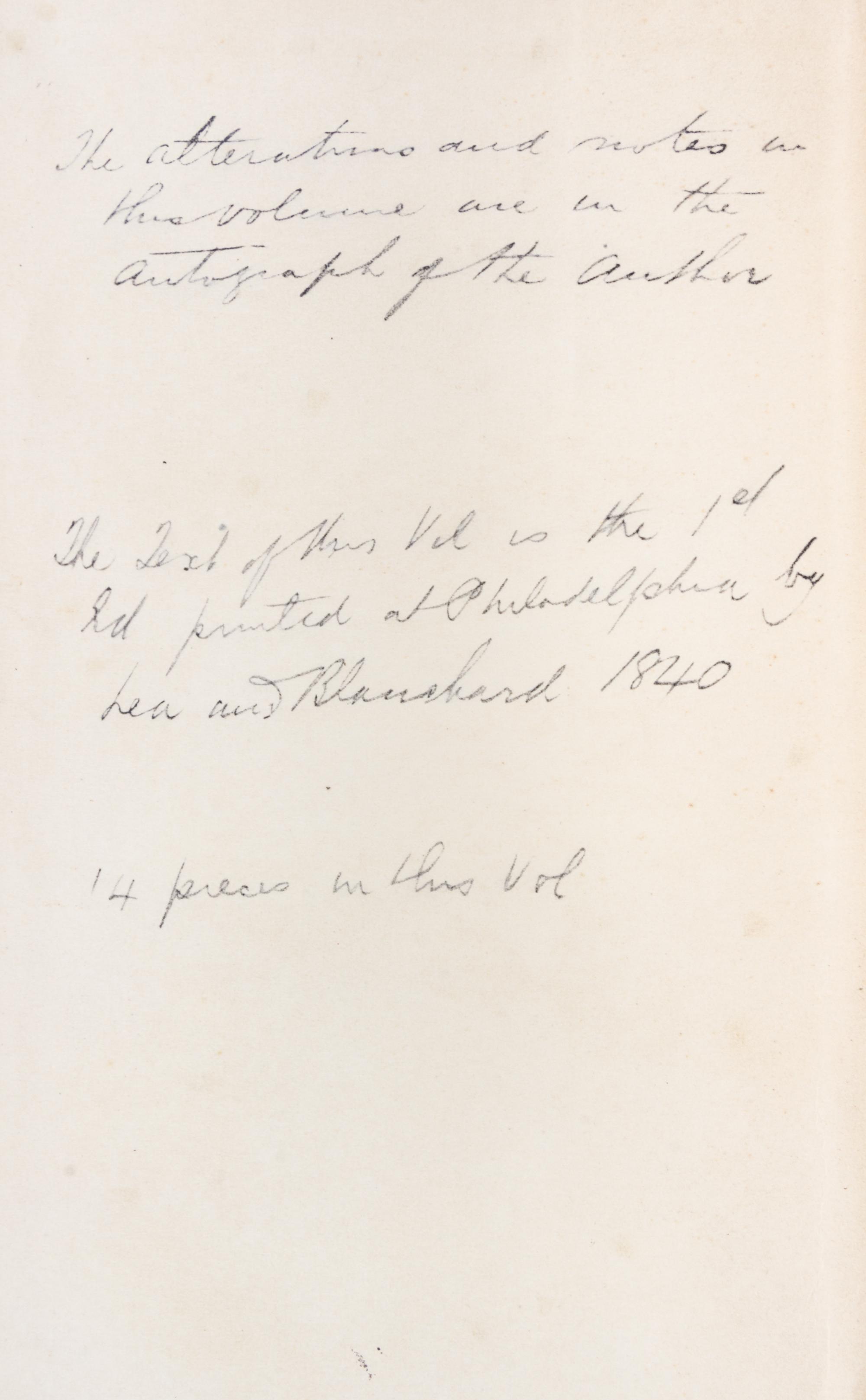POE, EDGAR ALLAN. Phantasy-Pieces. [Paris, 1928]. Facsimile of author's own copy.