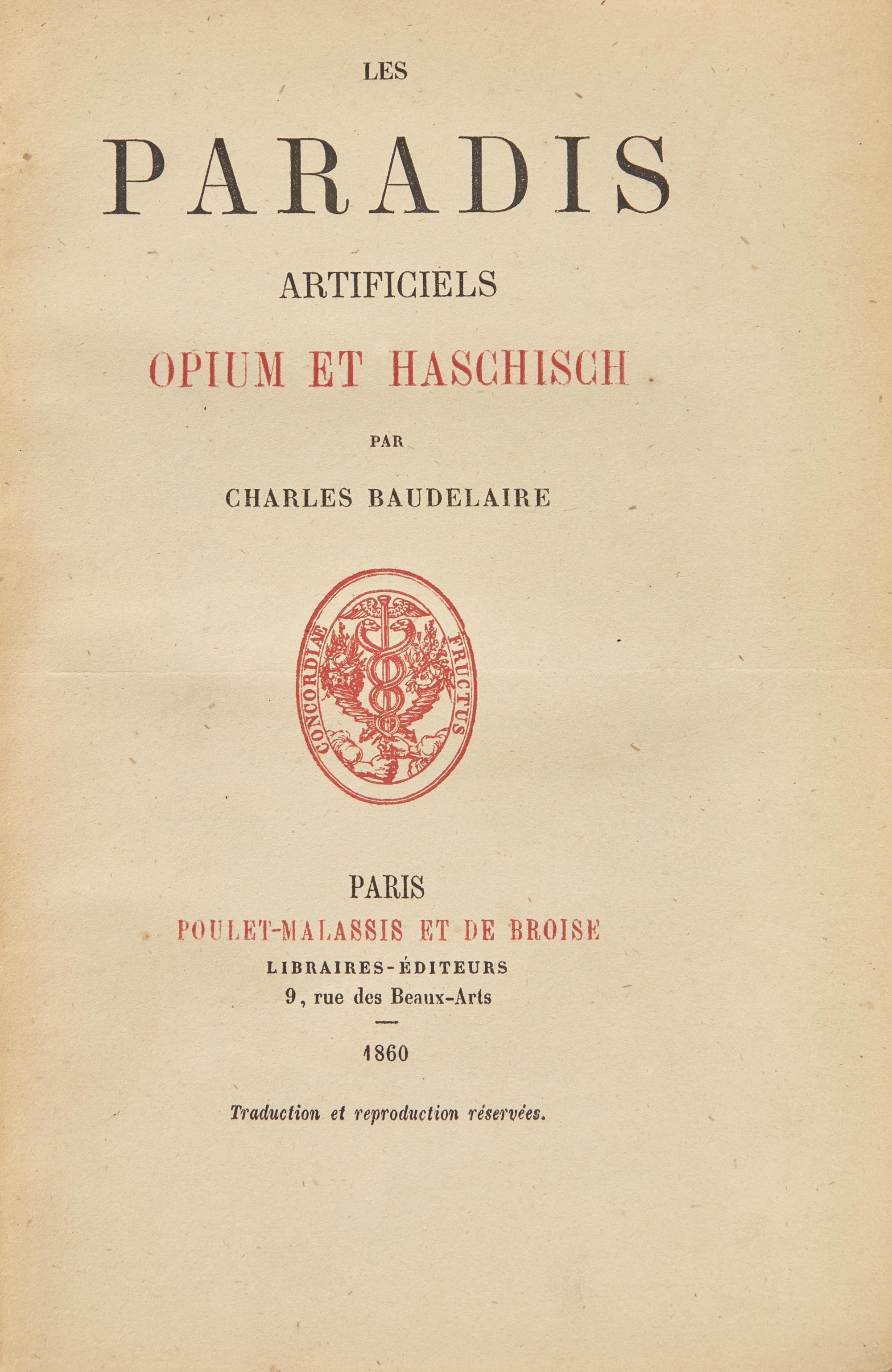 [Black Sun Press] Baudelaire, Charles. Les Paradis Artificiels Opium et Haschisch