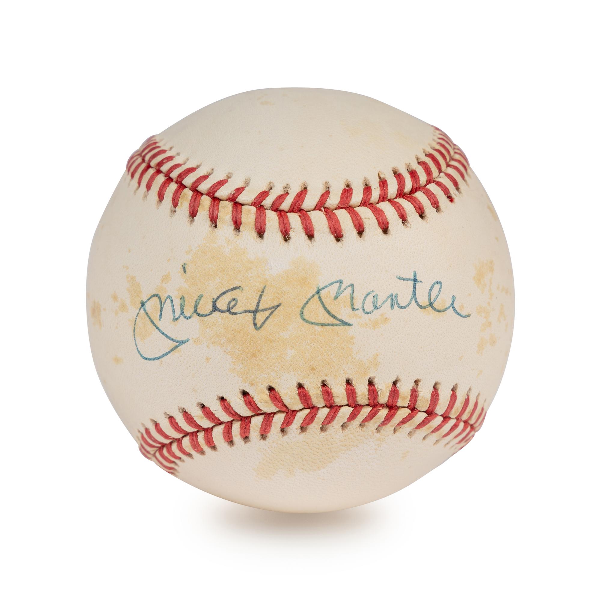 A Mickey Mantle Single Signed Autograph Baseball (Beckett Authentication Services Letter)