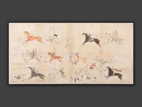 Sioux Painted Pictorial Muslin, Battle Scene