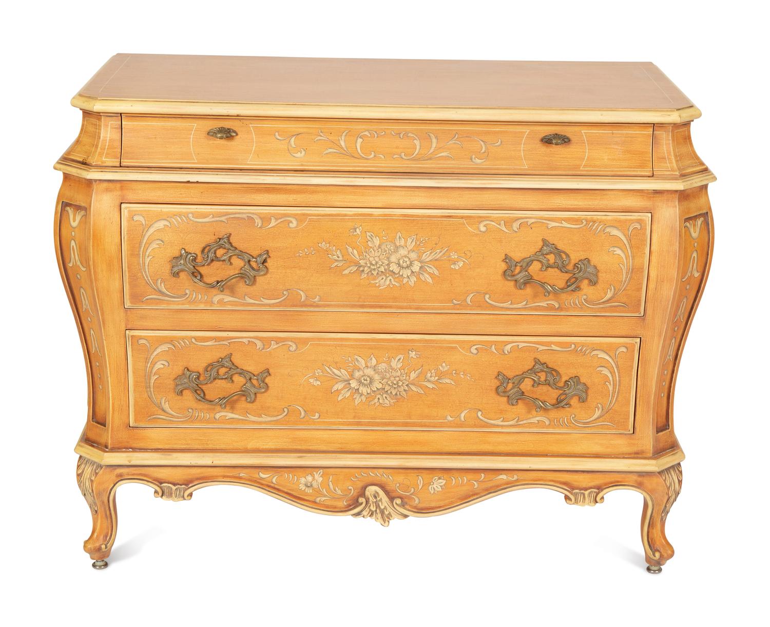 A Venetian Style Painted Bombe Commode by Karges — 20th Century