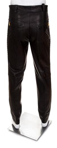Gianni Versace Black Leather Men's Pants, A/W 1992 Size label: 52