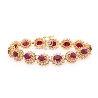 Ruby, Diamond, and Yellow Gold Bracelet
