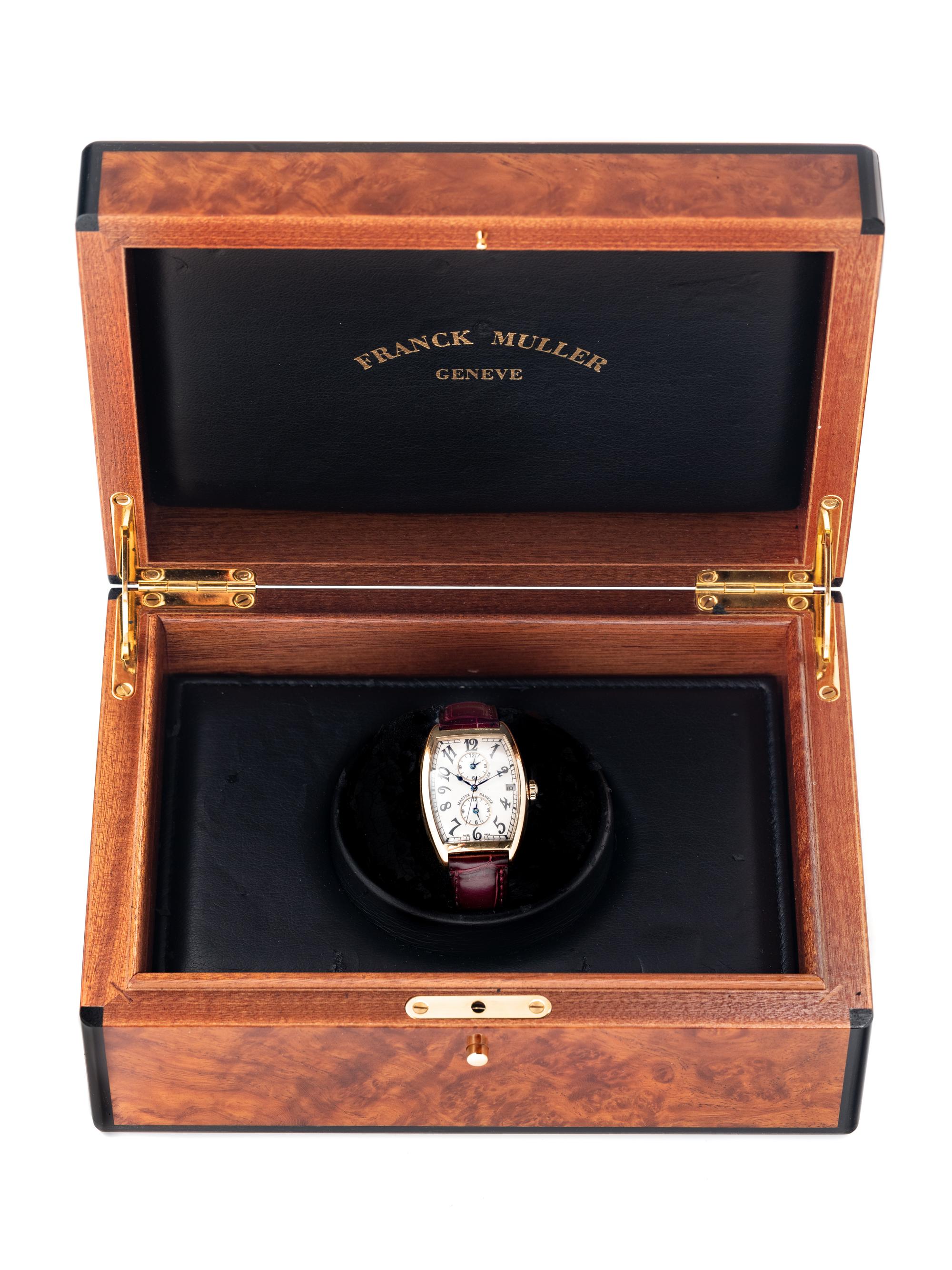 FRANCK MULLER, REF. 2852 18K YELLOW GOLD TRIPLE TIME ZONE 'MASTER BANKER' WATCH