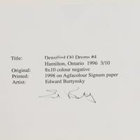 Densified Oil Drums #4, Hamilton, Ontario , 1996; printed 1998