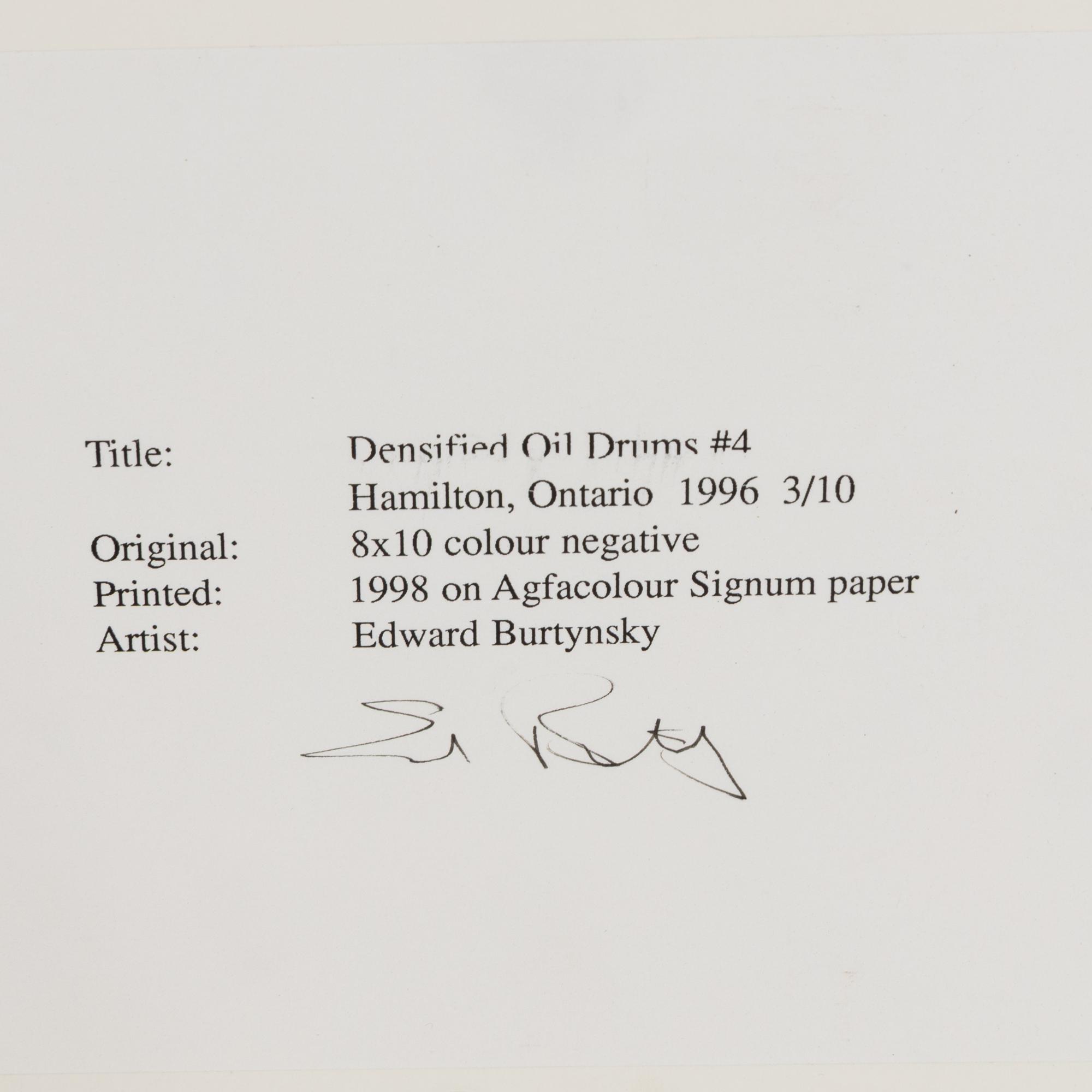 Densified Oil Drums #4, Hamilton, Ontario , 1996; printed 1998