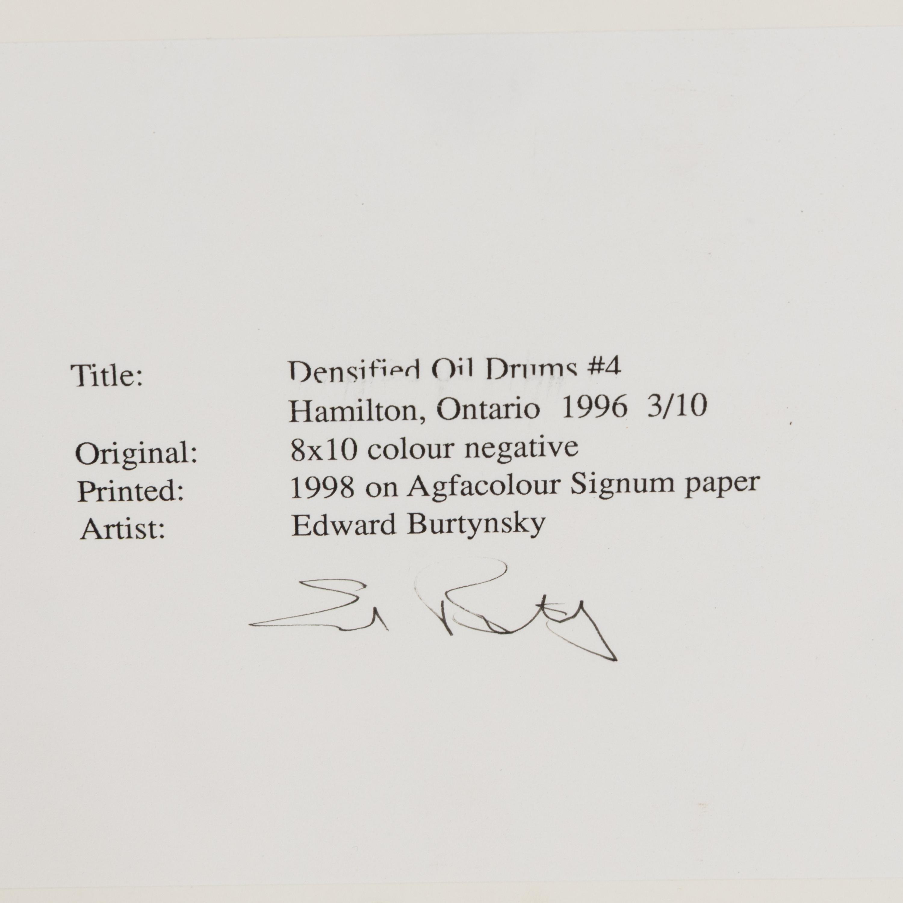 Densified Oil Drums #4, Hamilton, Ontario , 1996; printed 1998
