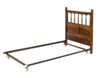 A Pair of Italian Walnut Twin Headboards Height 42 1/2 x width 38 1/4 inches.