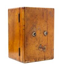 Don Baum, (American, 1922-2008), Untitled (Wooden Box with Eyes)