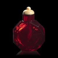 An Imperial Ruby-Red Glass Faceted Snuff Bottle, Attributed to the Palace Workshops, Beijing, 1730-1770