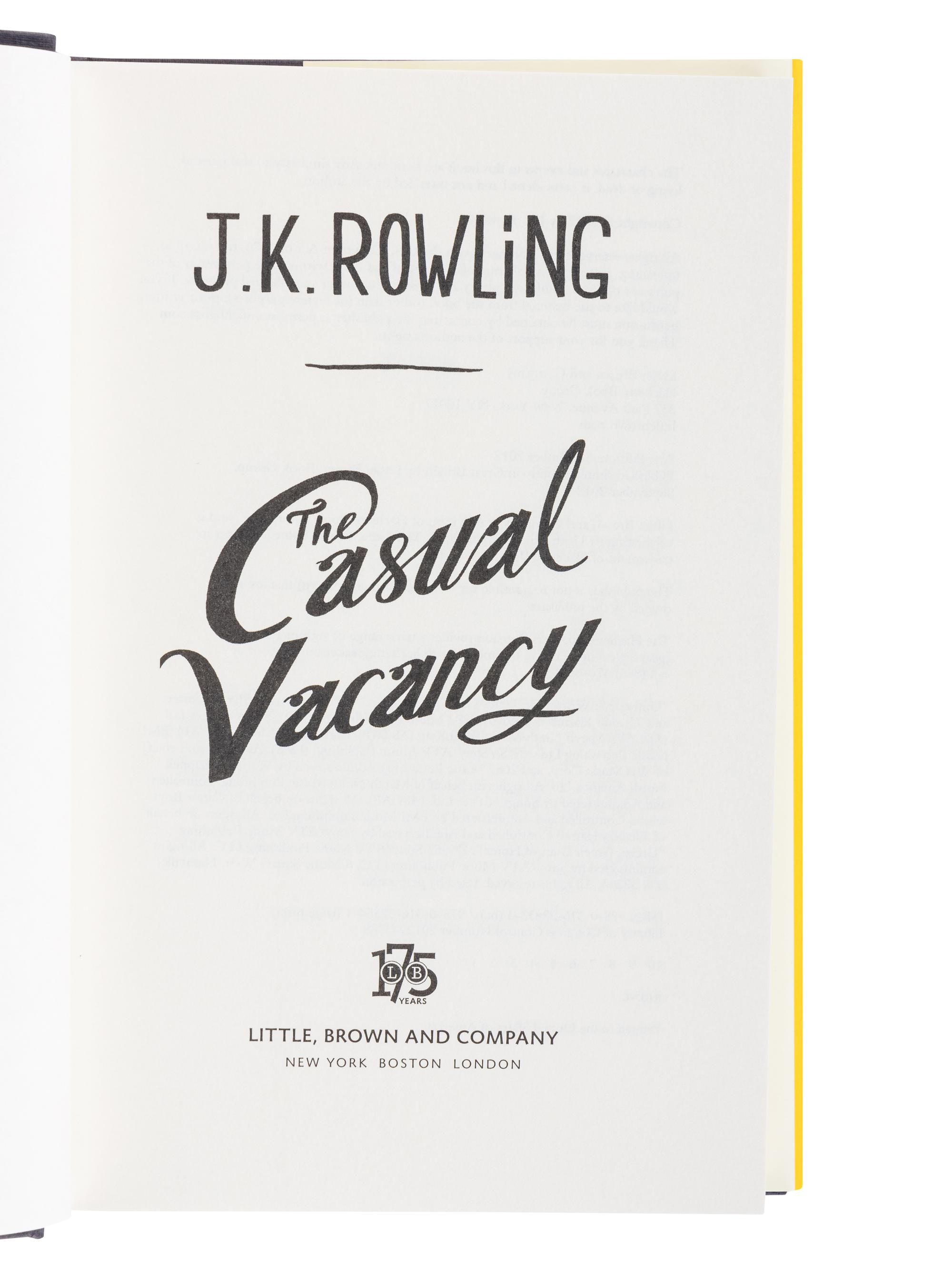ROWLING, J.K. (b. 1965). A group of 7 works by Rowling, comprising:
