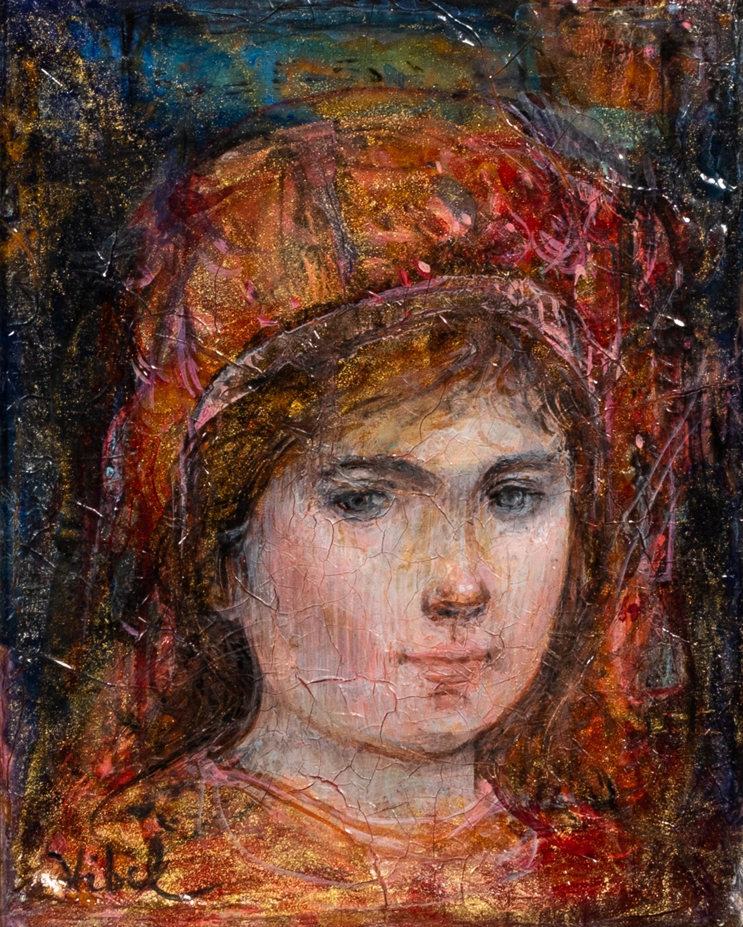Edna Hibel, American, 1917-2015, Portrait of Young Girl