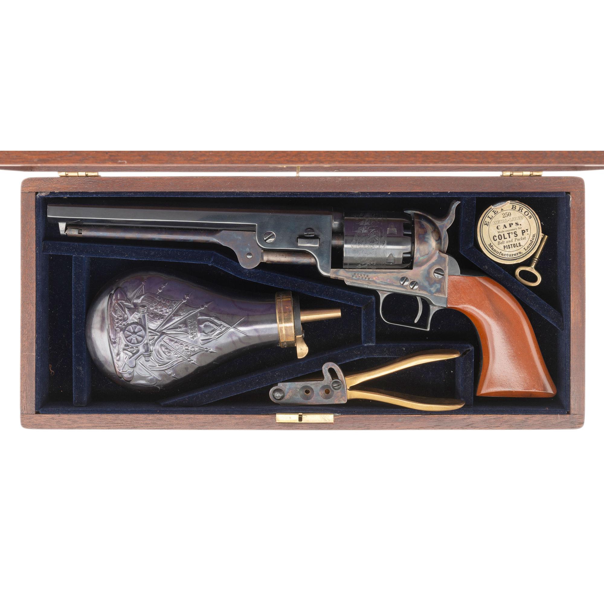 Cased Colt Black Powder Replica Model 1851 Navy Revolver