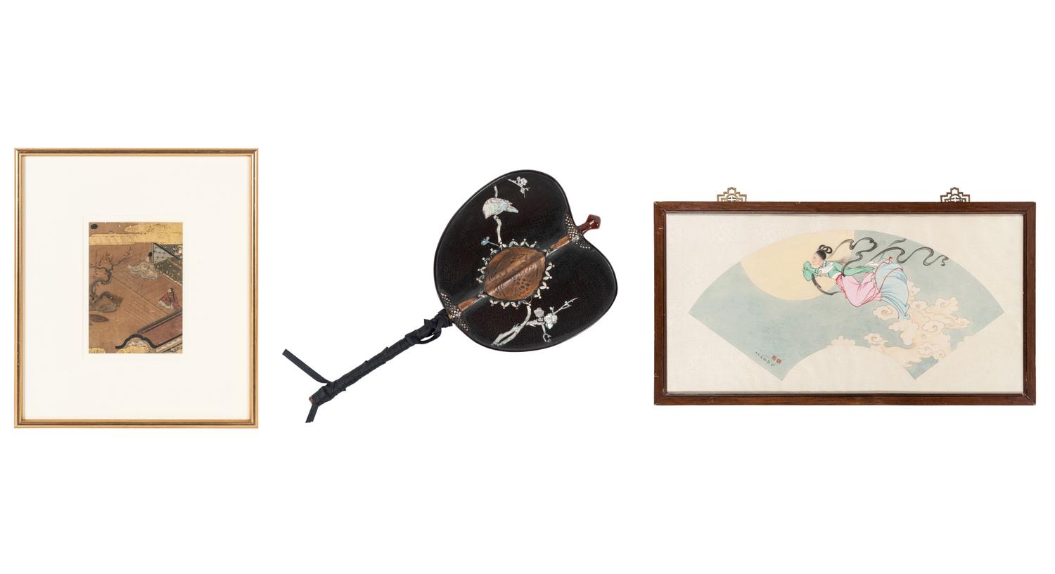 Two Paintings and a Japanese Fan