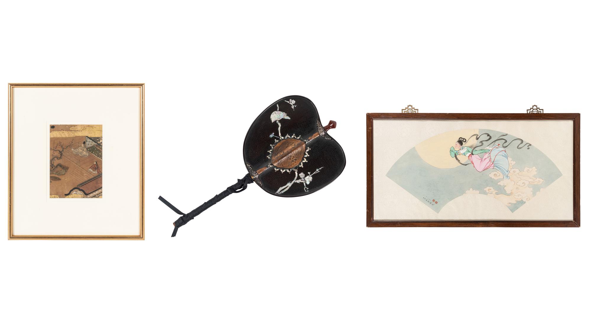 Two Paintings and a Japanese Fan