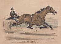 Three Hand-Colored Prints Depicting Carriage Racing Image 11 x 15 1/2 inches.
