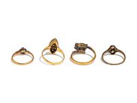 ANTIQUE, COLLECTION OF GEMSTONE RINGS