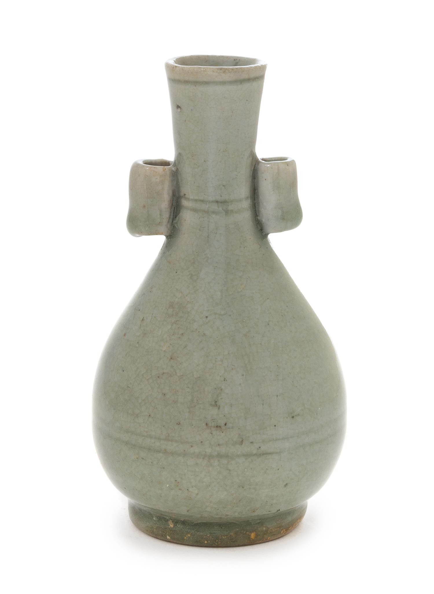 A Small Celadon Glazed Porcelain Vase Height 5 inches. — MING DYNASTY