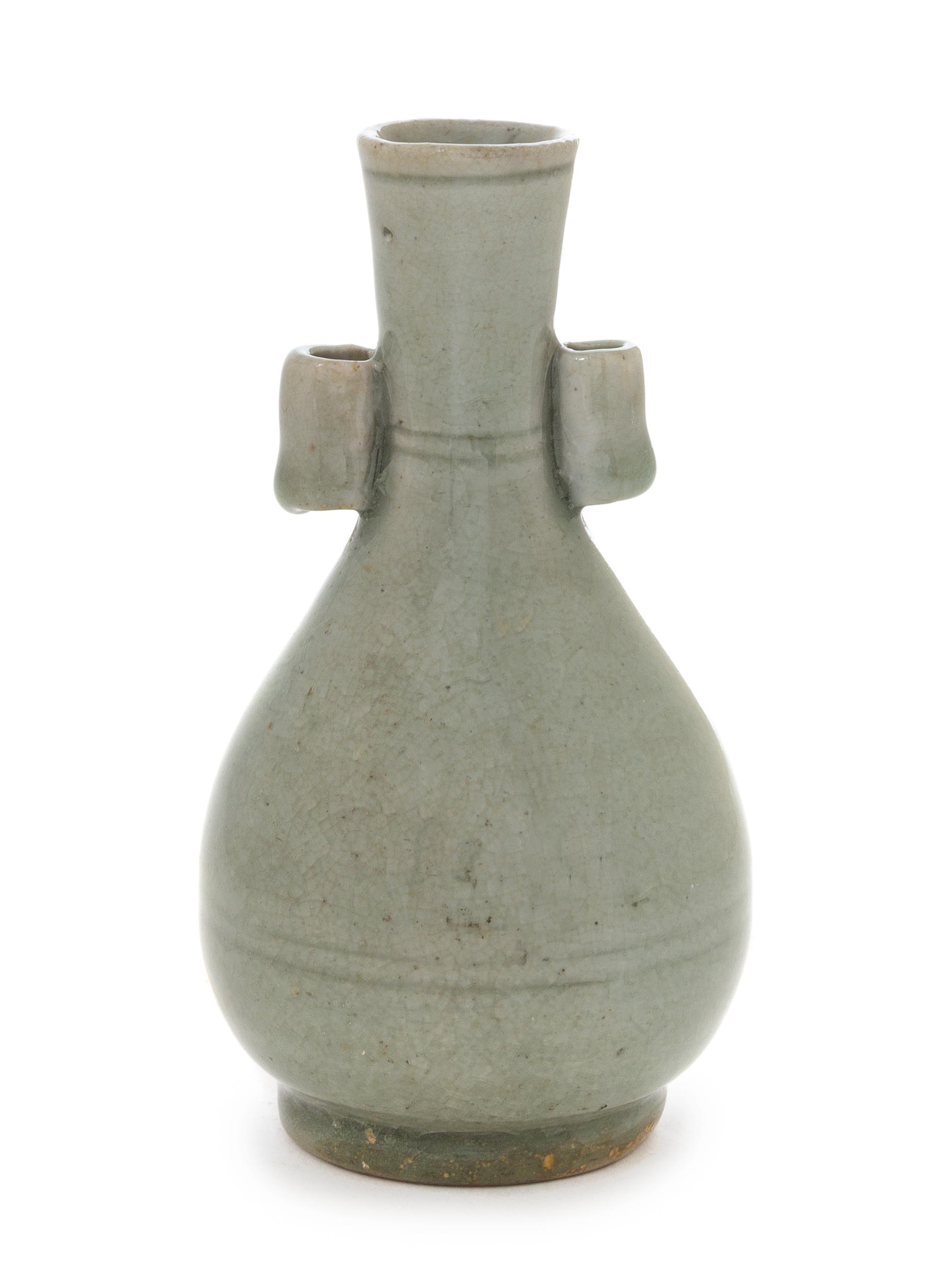 A Small Celadon Glazed Porcelain Vase Height 5 inches. — MING DYNASTY