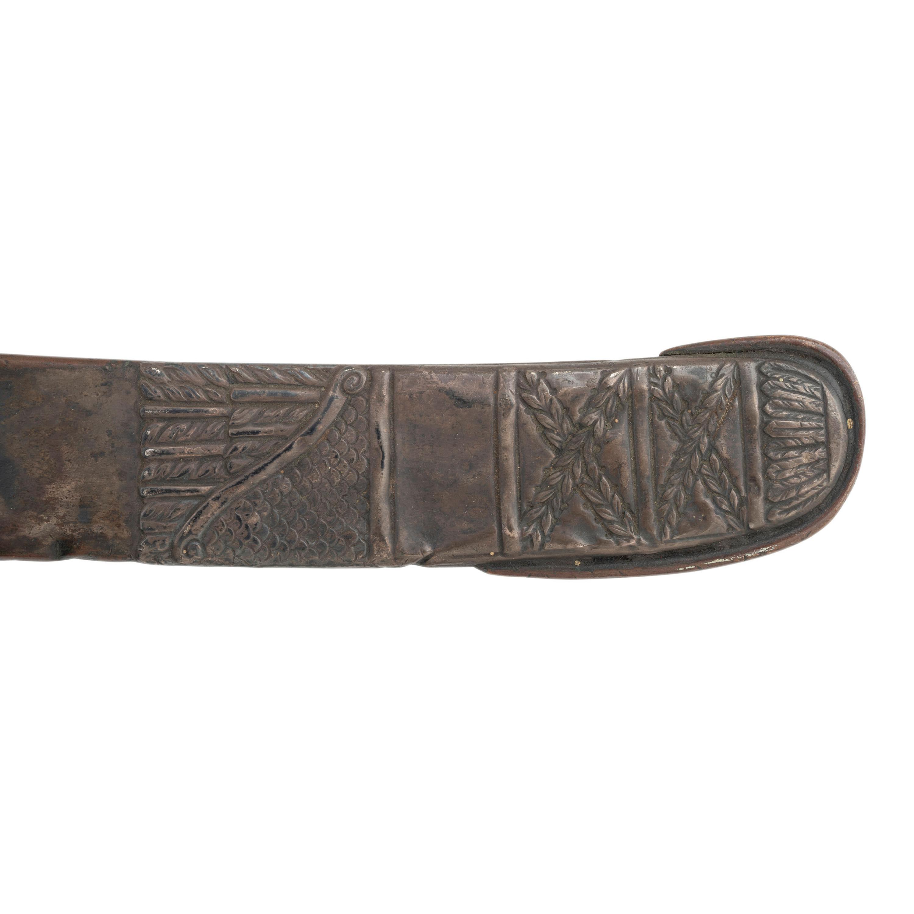 Philadelphia Style Silver Hilted Officer's Saber with Eagle Head Quillon S-Guard and Silver Washed Copper Scabbard