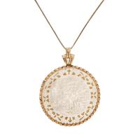Donna Chambers, Chinese Mother-of-Pearl Gaming Counter and Yellow Gold Necklace and Earrings