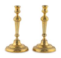 A Pair of Louis XV Brass Candlesticks