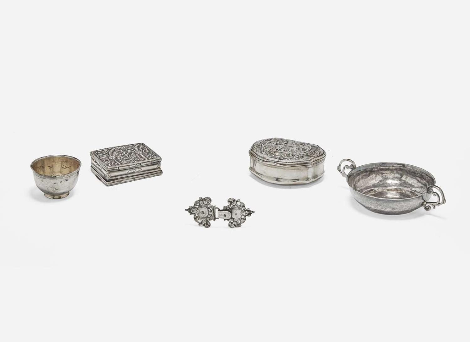 An assembled group of six Continental silver items, 18th / 19th century