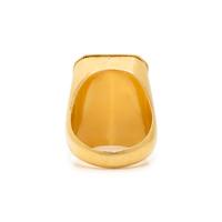 YELLOW GOLD AND GREEN CHALCEDONY INTAGLIO RING