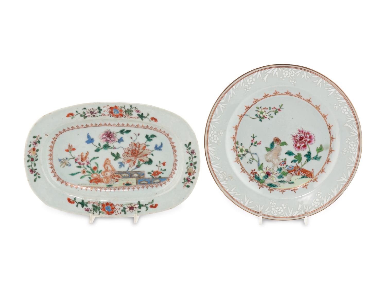 Two Chinese Export Porcelain Plates