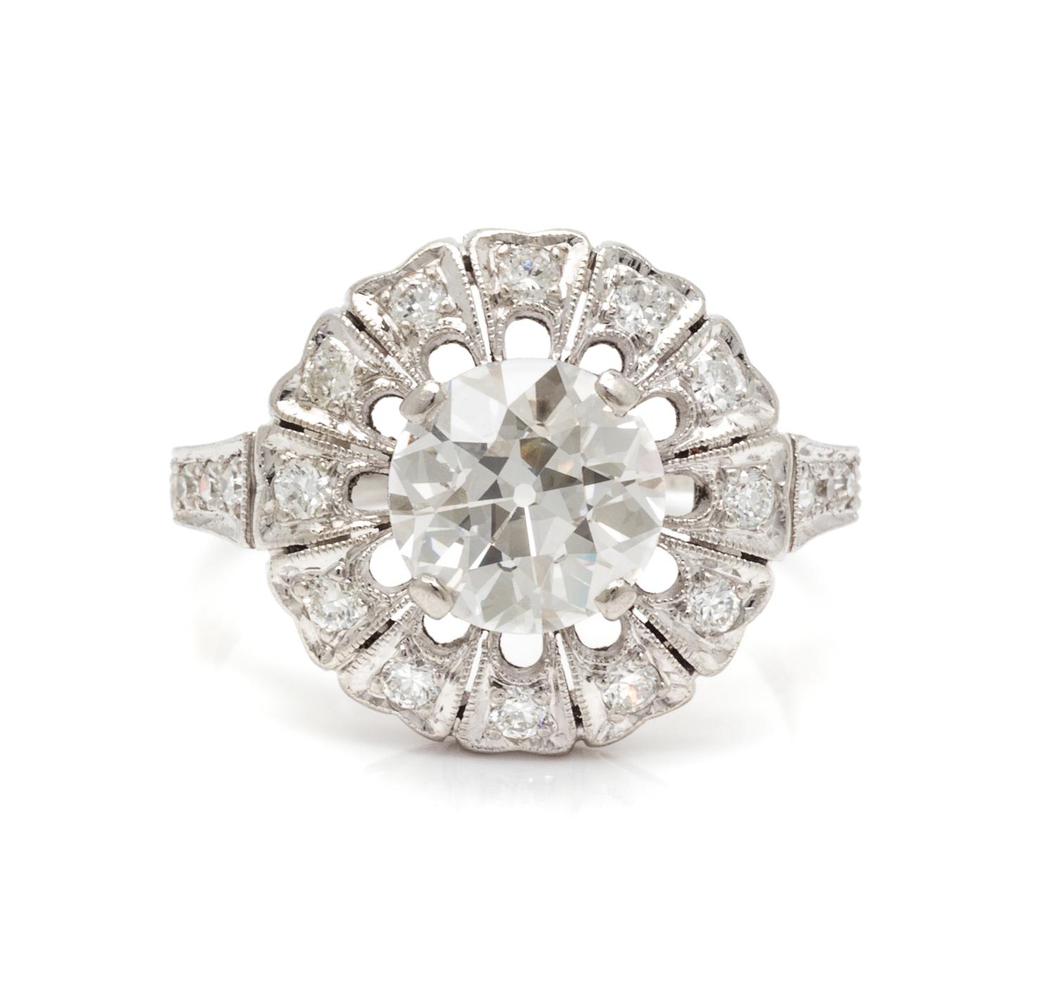 A Platinum and Diamond Ring, Circa 1915, 3.80 dwts.