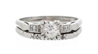 A Platinum and Diamond Ring, 3.60 dwts.