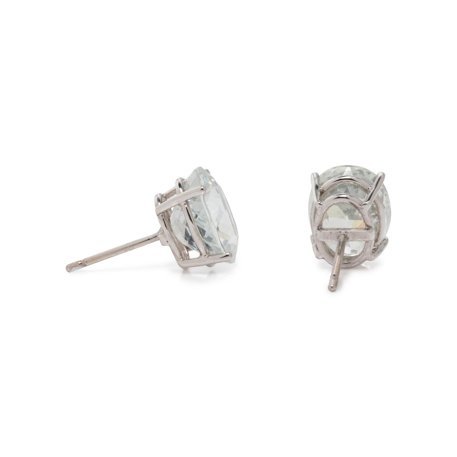 COLORLESS ZIRCON STUD EARRINGS