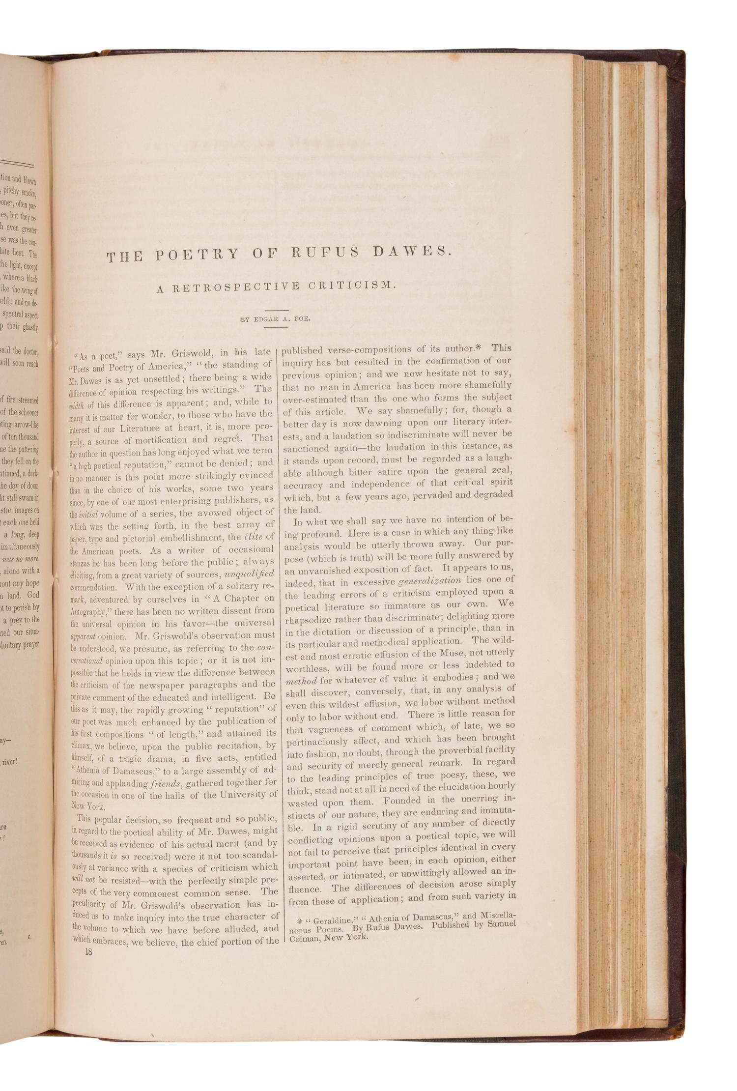 [Poe, Edgar Allan (1809-1849)]. "The Mask of the Red Death: A Fantasy," and 6 other writings. In: Graham's Lady's and Gentleman's Magazine, Vols. XX-XXII . Philadelphia: George R. Graham, January-June, 1842.