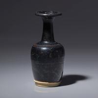 A Chinese Black Glazed Mallet-Form Vase, Song-Yuan Dynasty — 宋-元 黑釉小紙槌瓶