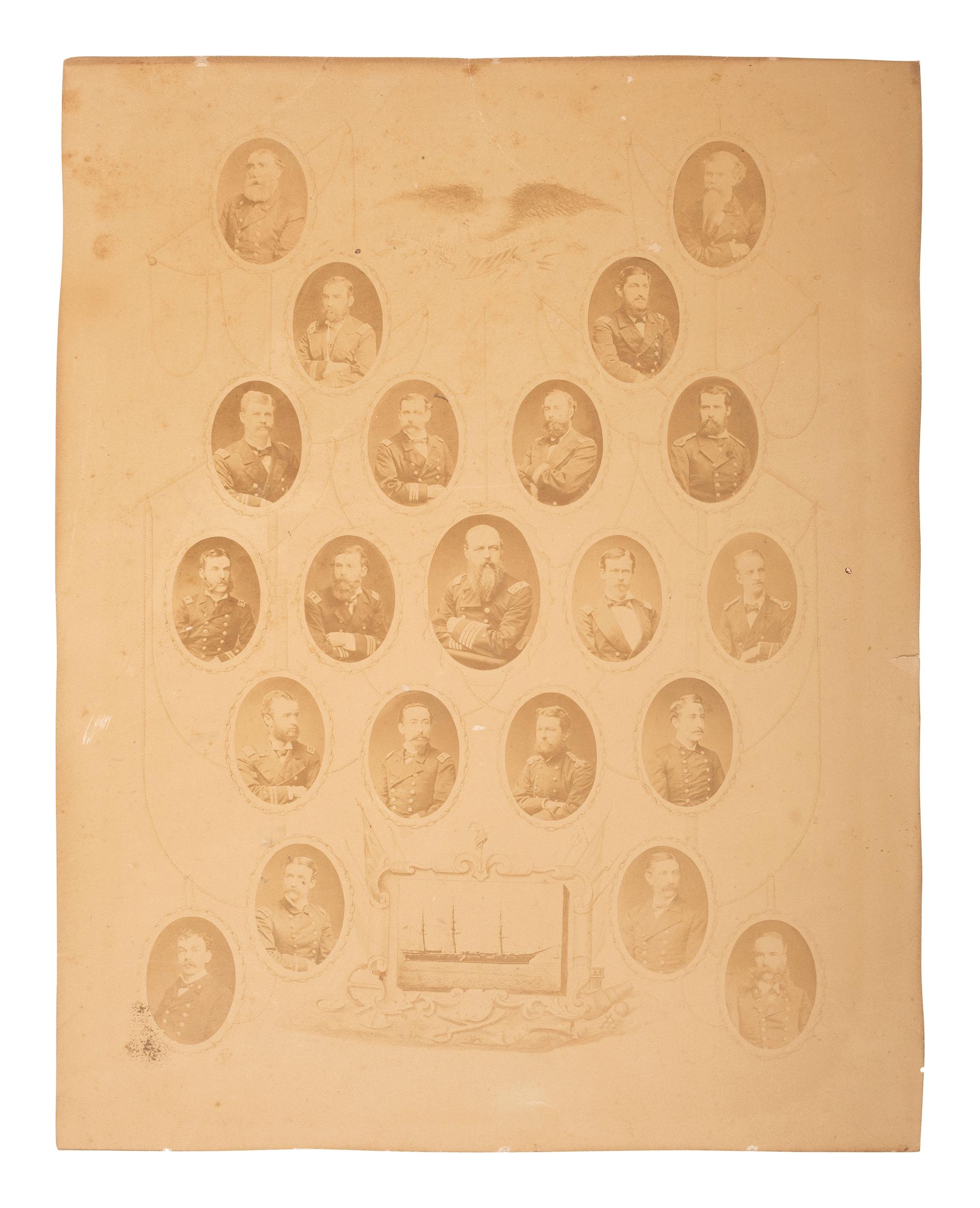 [CIVIL WAR] 12 photos of naval subjects, incl. Goldsborough, Dahlgren, Braine, & French (US Marines)