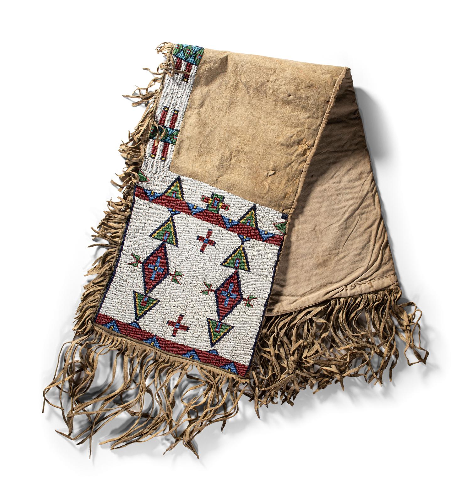 Sioux Beaded Buffalo Hide Saddle Bags