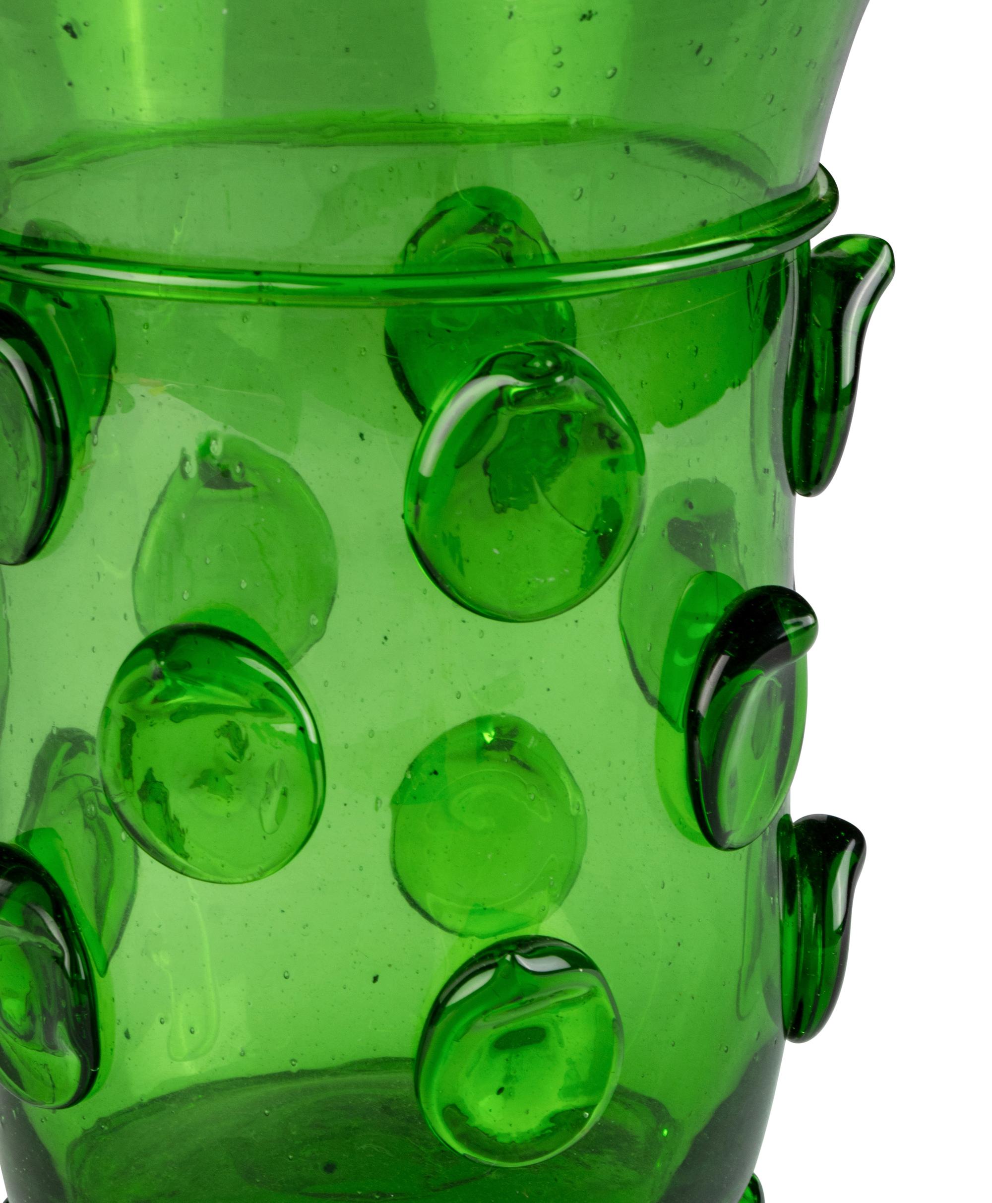 A Continental Green Glass Vase