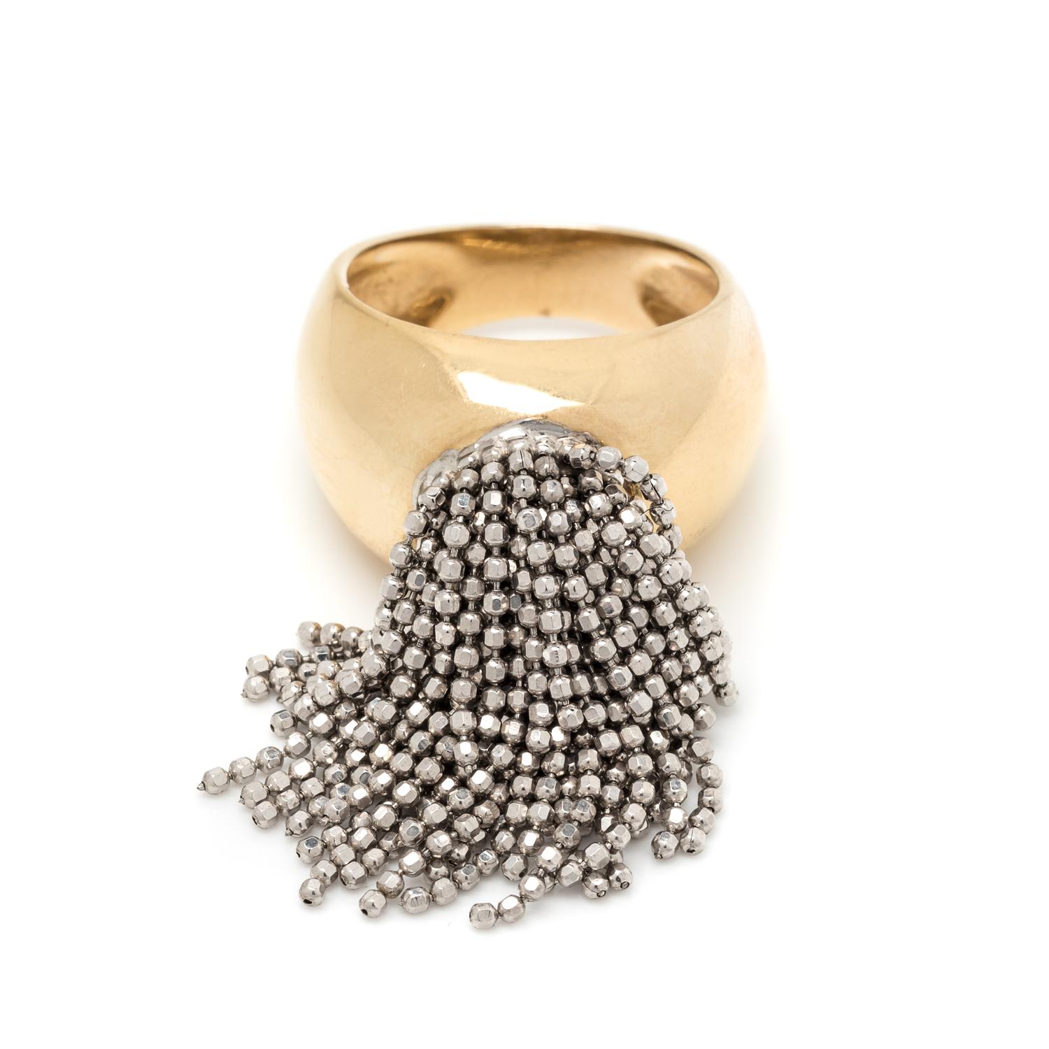 BICOLOR GOLD FRINGE RING