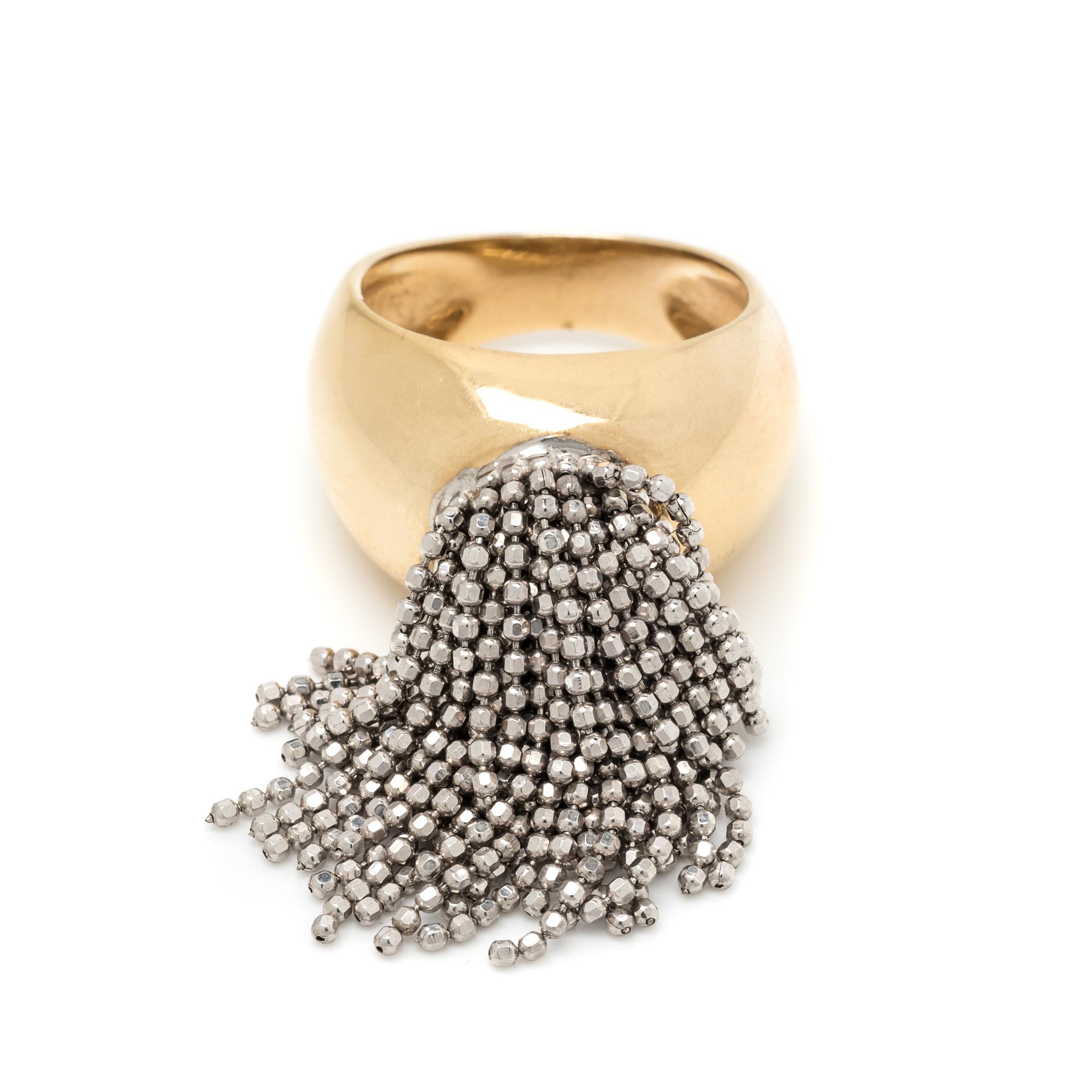 BICOLOR GOLD FRINGE RING